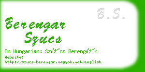 berengar szucs business card